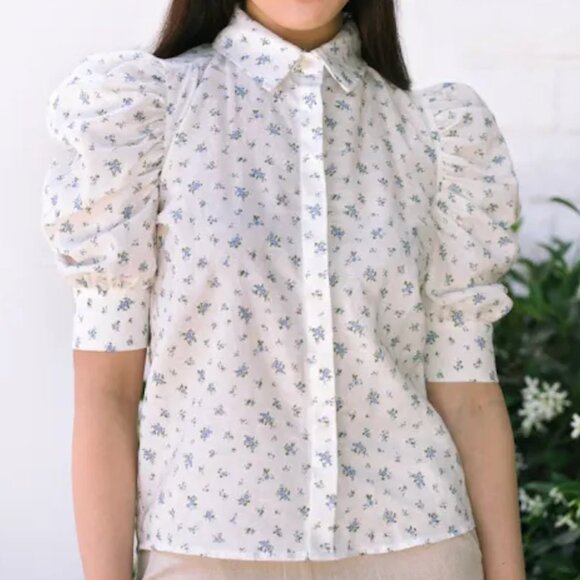 Medium "Bernadette" Floral Button Down Blouse - Picture 3 of 4
